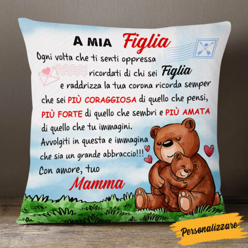 Personalized Italian Grandma Mom Granddaughter Mamma Nonna Figlia Pillow