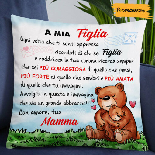 Personalized Italian Grandma Mom Granddaughter Mamma Nonna Figlia Pillow