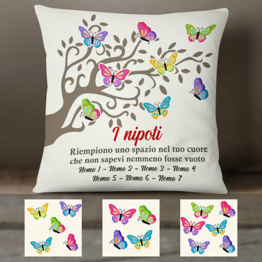 Personalized Italian Mamma Nonna Butterfly Tree Mom Grandma Pillow