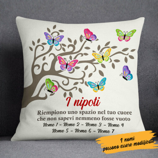 Personalized Italian Mamma Nonna Butterfly Tree Mom Grandma Pillow