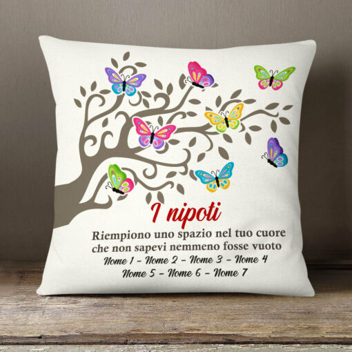 Personalized Italian Mamma Nonna Butterfly Tree Mom Grandma Pillow