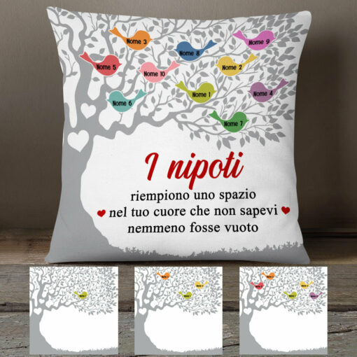 Personalized Italian Mamma Nonna Family Tree Mom Grandma Pillow