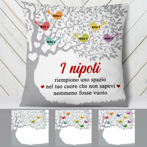 Personalized Italian Mamma Nonna Family Tree Mom Grandma Pillow