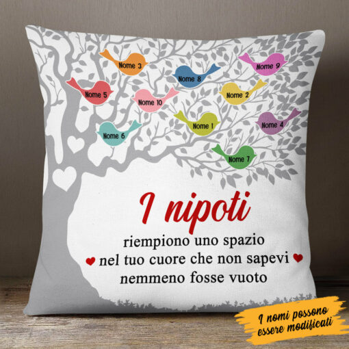 Personalized Italian Mamma Nonna Family Tree Mom Grandma Pillow