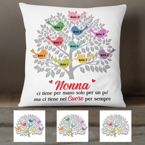 Personalized Italian Mamma Nonna Tree Mom Grandma Pillow