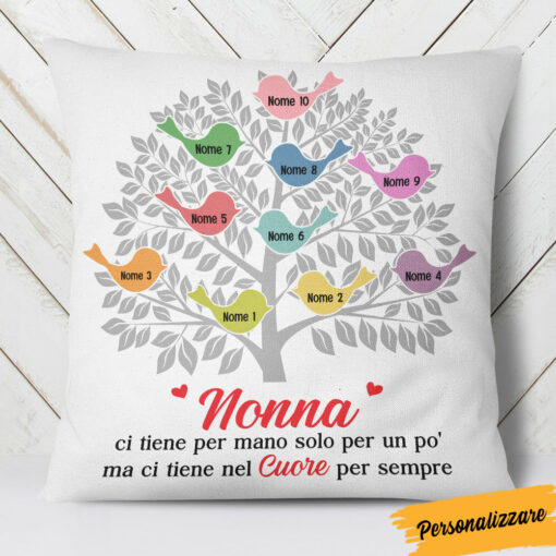 Personalized Italian Mamma Nonna Tree Mom Grandma Pillow