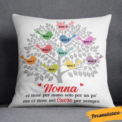 Personalized Italian Mamma Nonna Tree Mom Grandma Pillow