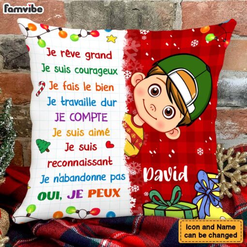 Personalized Je R�ve Grand France Grandson Pillow