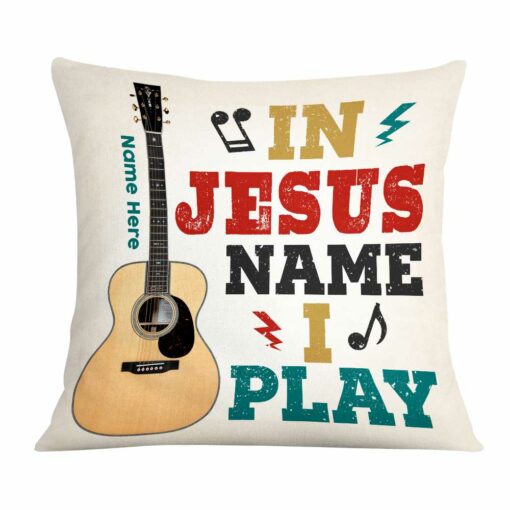 Personalized Jesus Guitar Pillow