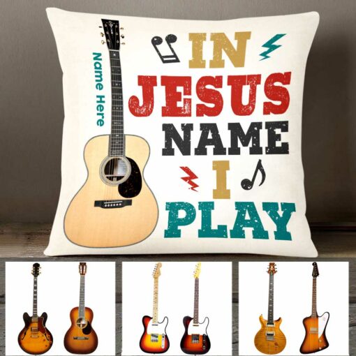 Personalized Jesus Guitar Pillow