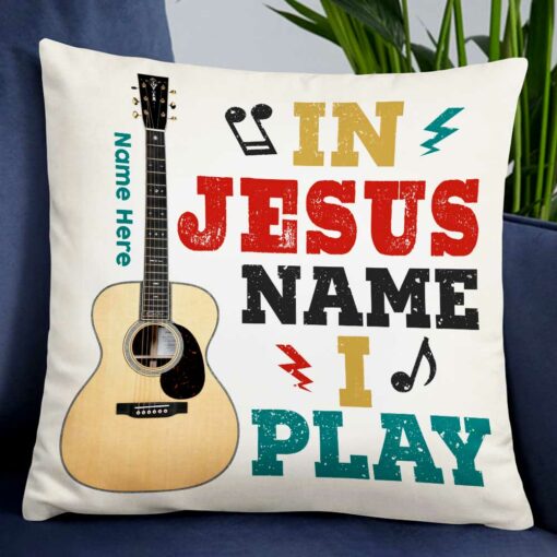 Personalized Jesus Guitar Pillow