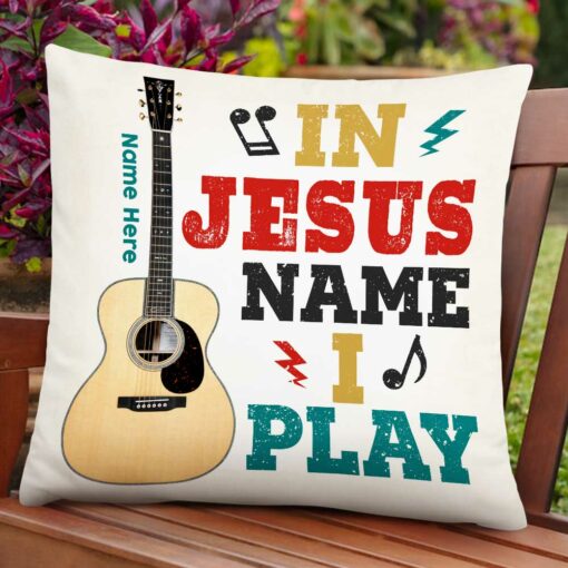 Personalized Jesus Guitar Pillow