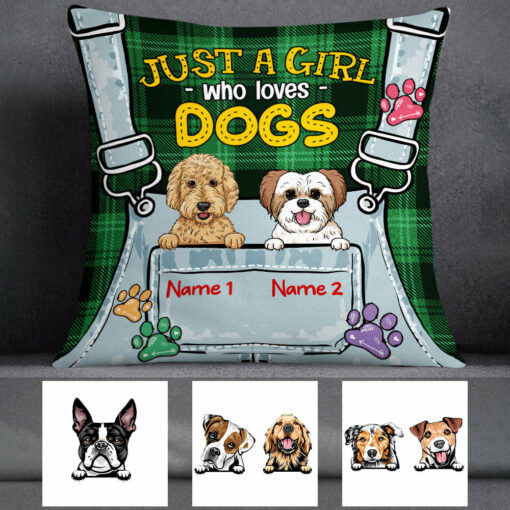 Personalized Just A Girl Who Loves Dog Pillow