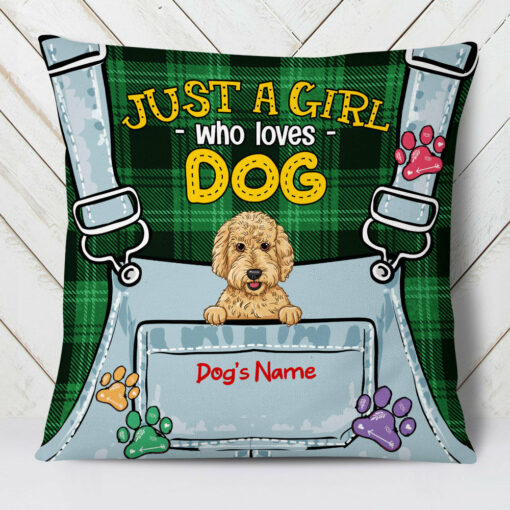 Personalized Just A Girl Who Loves Dog Pillow