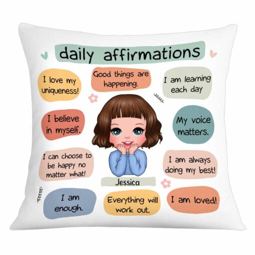 Personalized Kid Daily Affirmations Pillow