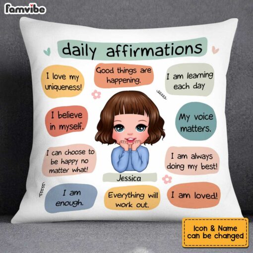 Personalized Kid Daily Affirmations Pillow