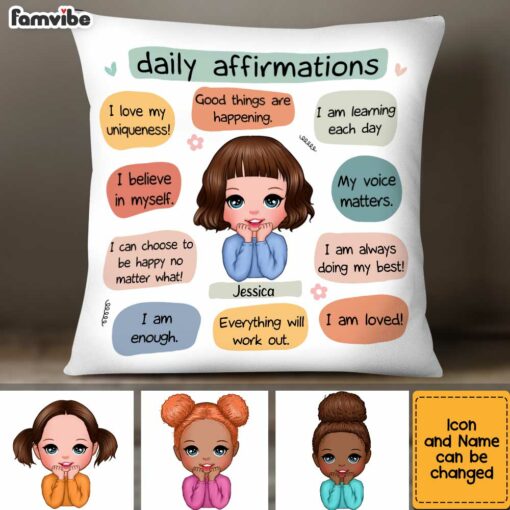 Personalized Kid Daily Affirmations Pillow