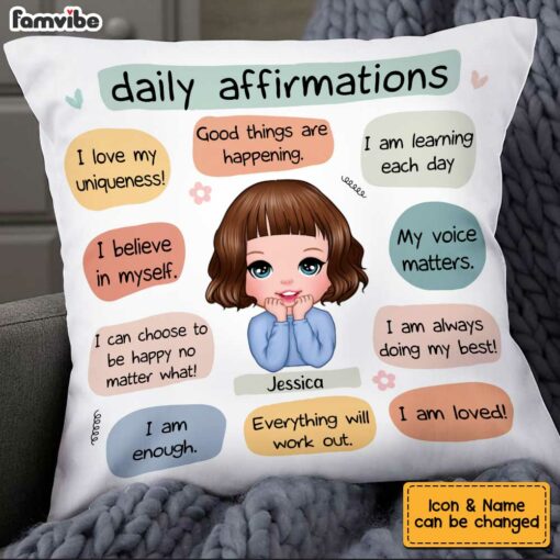 Personalized Kid Daily Affirmations Pillow