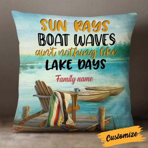 Personalized Lake Days Pillow