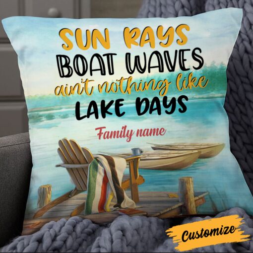 Personalized Lake Days Pillow