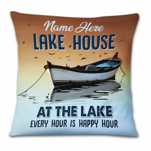 Personalized Lake House Pillow