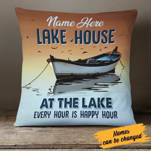 Personalized Lake House Pillow