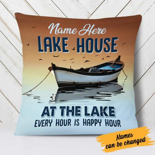 Personalized Lake House Pillow