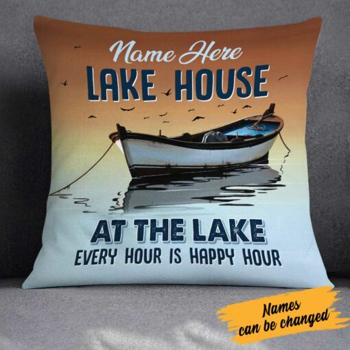 Personalized Lake House Pillow