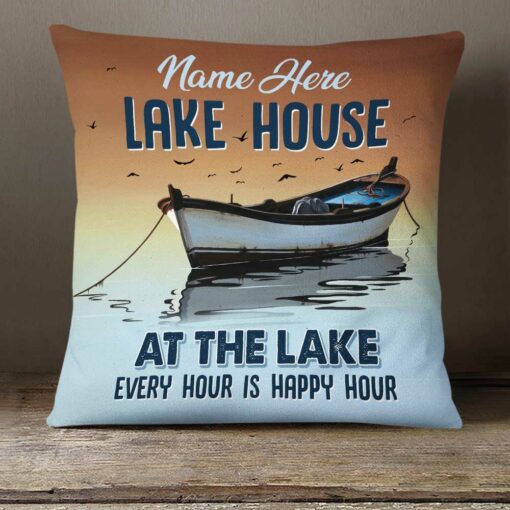 Personalized Lake House Pillow