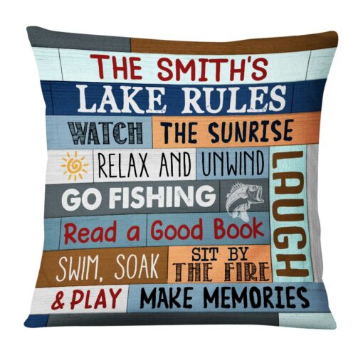 Personalized Lake Rules House Pillow