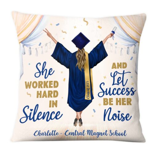 Personalized Let Success Be Your Noise Graduation Pillow