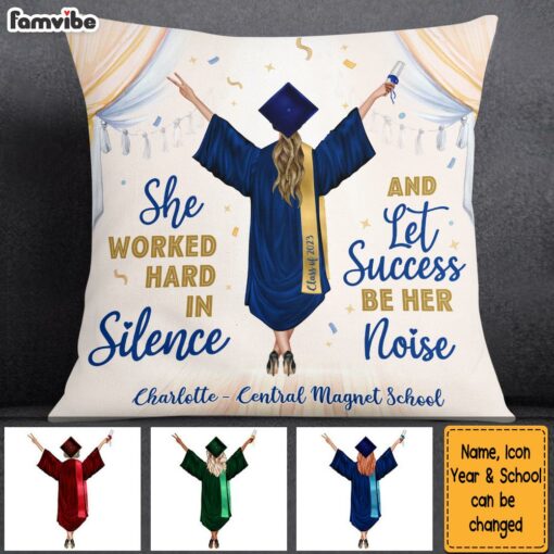 Personalized Let Success Be Your Noise Graduation Pillow