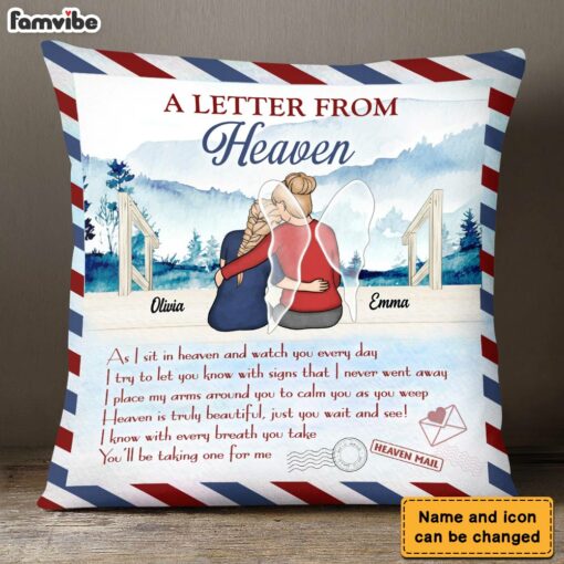 Personalized Letter From Heaven Pillow