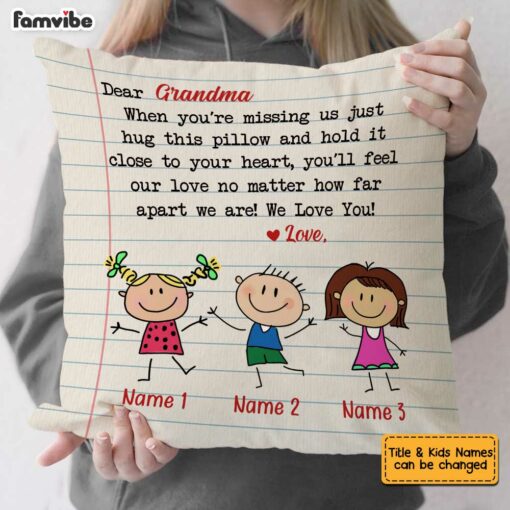 Personalized Letter To Grandma Grandpa Pillow