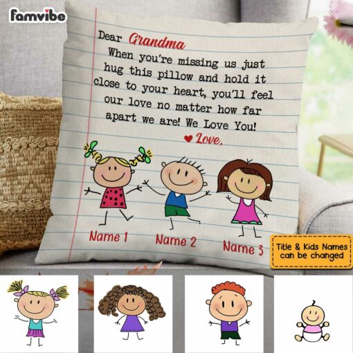 Personalized Letter To Grandma Grandpa Pillow