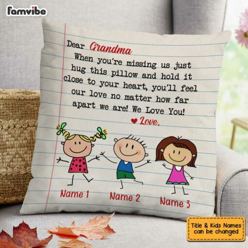 Personalized Letter To Grandma Grandpa Pillow