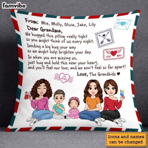 Personalized Letter To Grandma Hug This Pillow