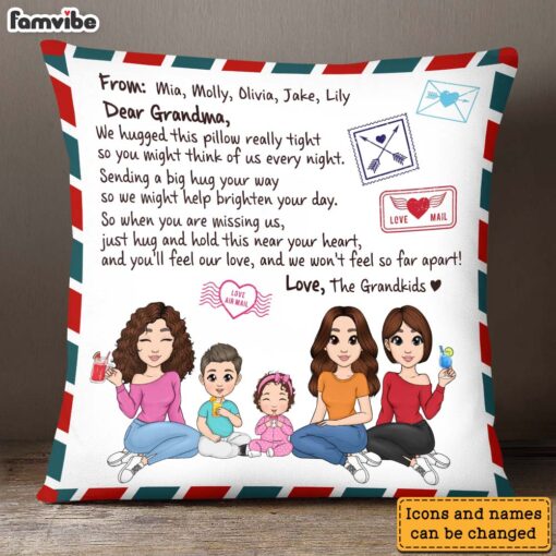 Personalized Letter To Grandma Hug This Pillow