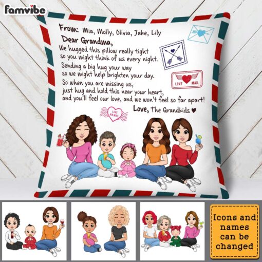 Personalized Letter To Grandma Hug This Pillow