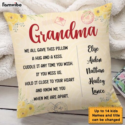 Personalized Letter To Grandma Pillow