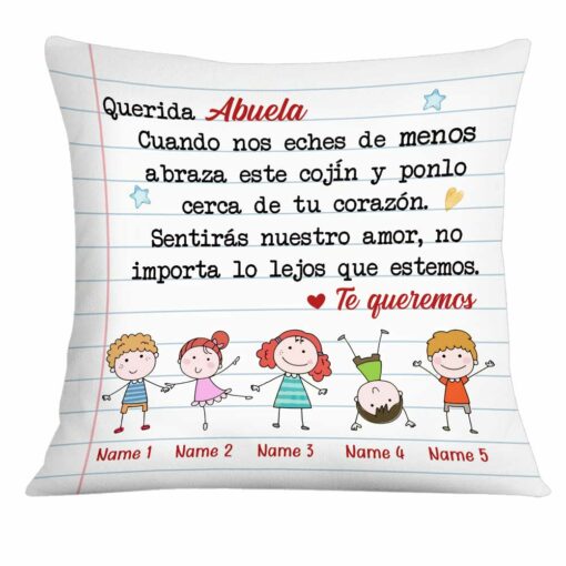 Personalized Letter To Grandma Spanish Abuela Pillow