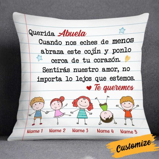 Personalized Letter To Grandma Spanish Abuela Pillow