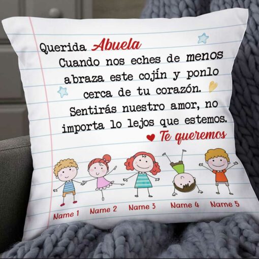 Personalized Letter To Grandma Spanish Abuela Pillow