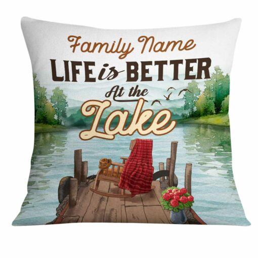 Personalized Life At Lake Pillow