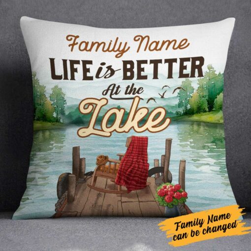 Personalized Life At Lake Pillow