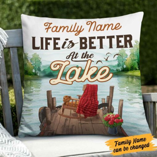 Personalized Life At Lake Pillow