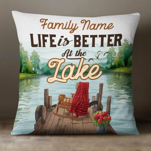 Personalized Life At Lake Pillow