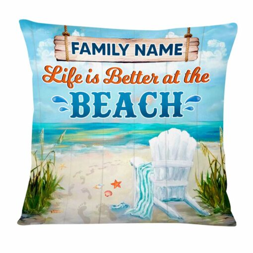 Personalized Life At The Beach Pillow