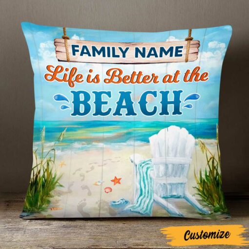 Personalized Life At The Beach Pillow