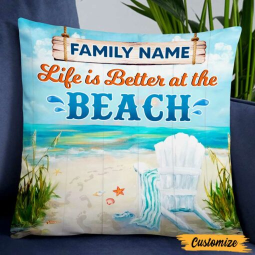 Personalized Life At The Beach Pillow